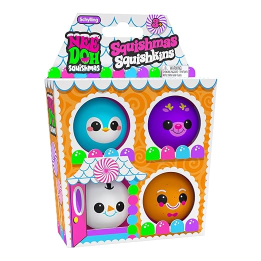 NeeDoh Squishmas Squishkins – Holiday Squishy Stress Toy Set of 4